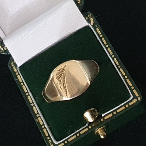 MEN'S VINTAGE 9CT GOLD SIGNET RING SIZE S T - ADDITIONAL PHOTO 10