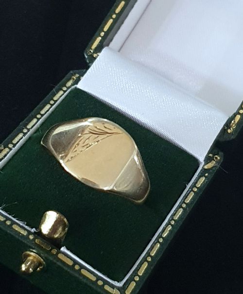 MEN'S VINTAGE 9CT GOLD SIGNET RING SIZE S T - ADDITIONAL PHOTO 12