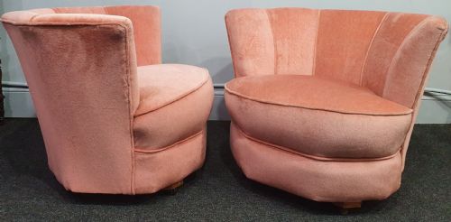 PAIR OF ART DECO PINK COCKTAIL CHAIRS C1930 - ADDITIONAL PHOTO 2
