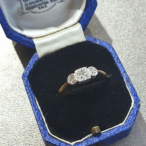 ART DECO 1920S30S GEOMETRIC PALLADIUM SET DIAMONDS 9CT GOLD RING SIZE N - ADDITIONAL PHOTO 9