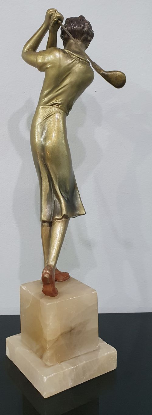 JOSEPH LORENZL ART DECO ORIGINAL CAST OF A FEMALE GOLFER C192030 - ADDITIONAL PHOTO 1