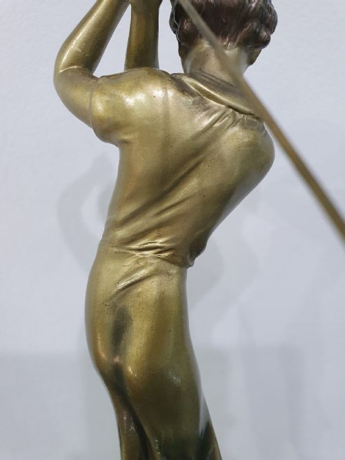 JOSEPH LORENZL ART DECO ORIGINAL CAST OF A FEMALE GOLFER C192030 - ADDITIONAL PHOTO 6