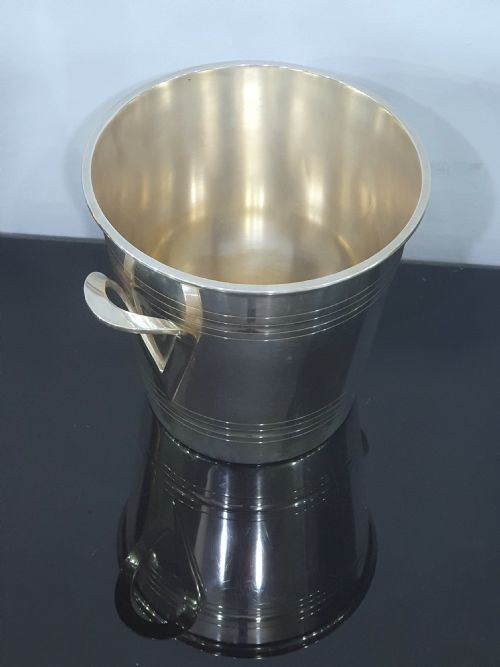 ST MEDARD FRENCH ART DECO SILVER PLATED CHAMPAGNE COOLER CHAMPAGNE BUCKET C1930 - ADDITIONAL PHOTO 5