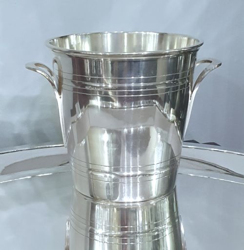 ST MEDARD FRENCH ART DECO SILVER PLATED CHAMPAGNE COOLER CHAMPAGNE BUCKET C1930 - ADDITIONAL PHOTO 7