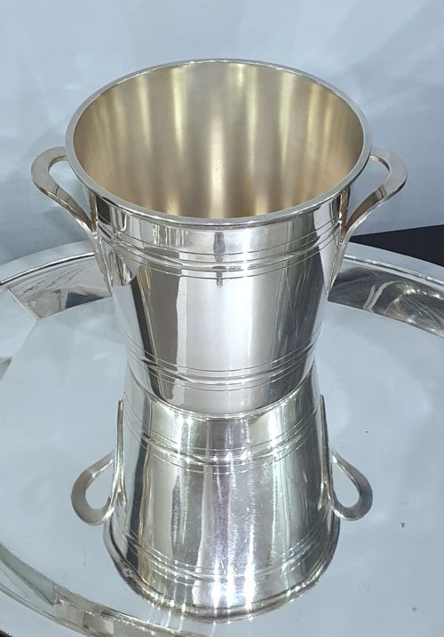 ST MEDARD FRENCH ART DECO SILVER PLATED CHAMPAGNE COOLER CHAMPAGNE BUCKET C1930 - ADDITIONAL PHOTO 9