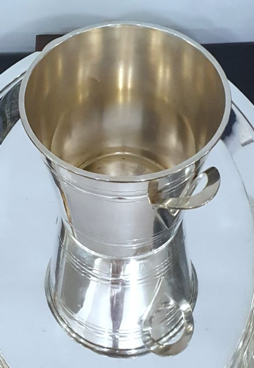ST MEDARD FRENCH ART DECO SILVER PLATED CHAMPAGNE COOLER CHAMPAGNE BUCKET C1930 - ADDITIONAL PHOTO 12