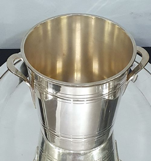ST MEDARD FRENCH ART DECO SILVER PLATED CHAMPAGNE COOLER CHAMPAGNE BUCKET C1930 - ADDITIONAL PHOTO 13