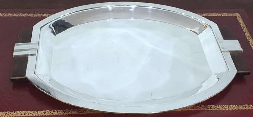 LUC LANEL FOR CHRISTOFLE 57CM FRENCH ART DECO SERVING TRAY IN SILVER PLATE C1930 - ADDITIONAL PHOTO 1