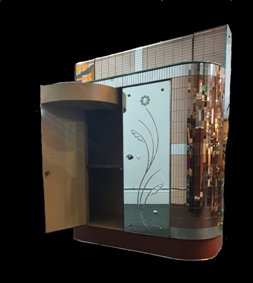 SOL GARSON BESPOKE MADE VINTAGE MIRRORED COCKTAIL CABINET DATED 1952 - ADDITIONAL PHOTO 4