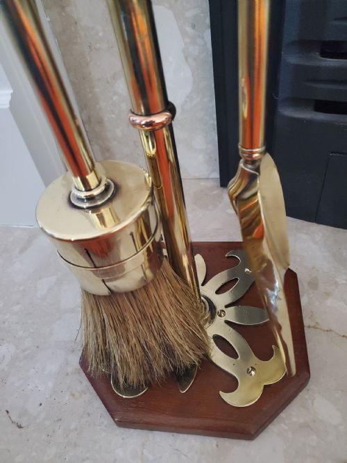 ARTS CRAFTS BRASS COPPER 4 PIECE FIRE COMPANION SET OF FIRE TOOLS C1900 - ADDITIONAL PHOTO 11