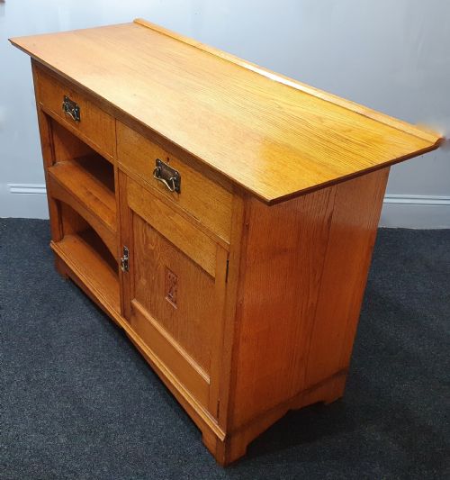 ARTS CRAFTS LIGHT HONEY OAK SIDEBOARD C1910 - ADDITIONAL PHOTO 5