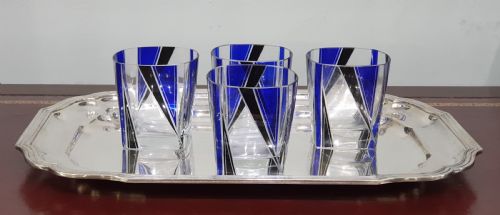 KARL PALDA ORGINAL BOHEMIAN ART DECO DECANTER SET SIX DRINKING GLASSES C1930 - ADDITIONAL PHOTO 3