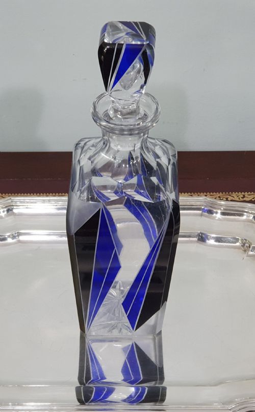 KARL PALDA ORGINAL BOHEMIAN ART DECO DECANTER SET SIX DRINKING GLASSES C1930 - ADDITIONAL PHOTO 1