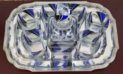 KARL PALDA ORGINAL BOHEMIAN ART DECO DECANTER SET SIX DRINKING GLASSES C1930 - ADDITIONAL PHOTO 8
