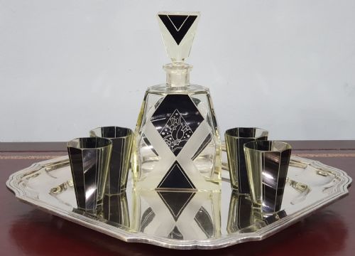 KARL PALDA ORIGNAL ART DECO DECANTER SET WITH SIX SHOT GLASSES C1930 - ADDITIONAL PHOTO 4