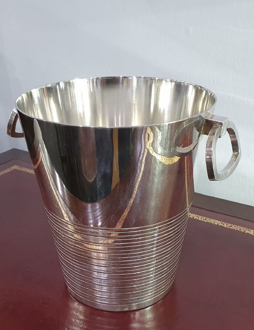 ST MEDARD FRENCH ART DECO SILVER PLATED CHAMPAGNE BUCKET C1930 - ADDITIONAL PHOTO 2