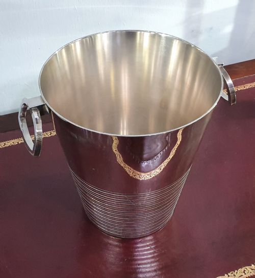 ST MEDARD FRENCH ART DECO SILVER PLATED CHAMPAGNE BUCKET C1930 - ADDITIONAL PHOTO 3