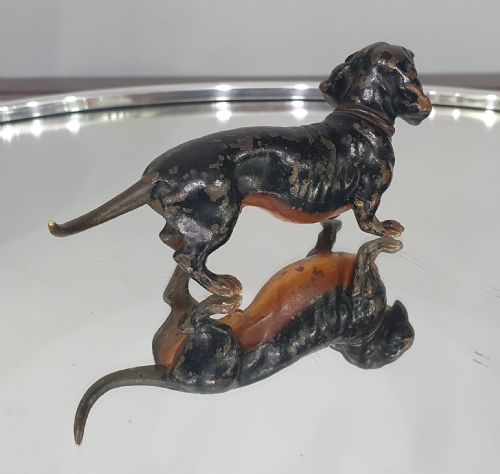 AUSTRIAN COLD PAINTED BRONZE DACHSHUND C1910 - ADDITIONAL PHOTO 1