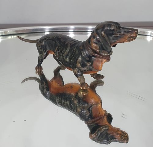 AUSTRIAN COLD PAINTED BRONZE DACHSHUND C1910 - ADDITIONAL PHOTO 2
