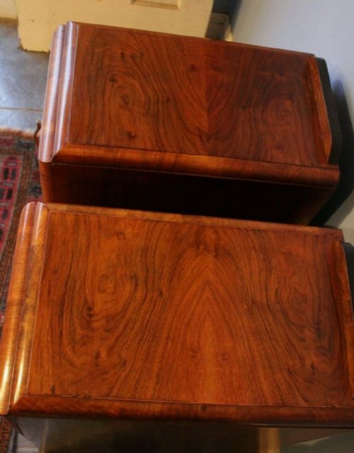PAIR OF ART DECO BURR WALNUT BEDSIDE DRAWERS CABINETS C1930 - ADDITIONAL PHOTO 4