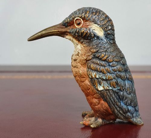 AUSTRIAN COLD PAINTED BRONZE KINGFISHER C1910 - ADDITIONAL PHOTO 5