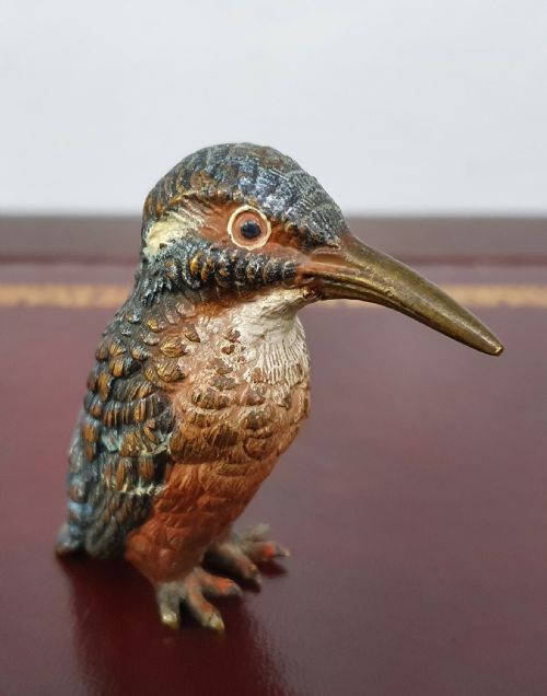 austrian cold painted bronze kingfisher c1910 - CATEGORY: ANTIQUE METAL - DATED 1910