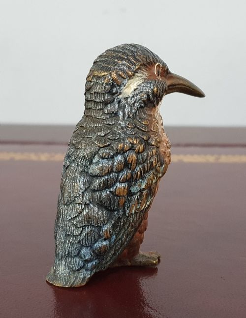 AUSTRIAN COLD PAINTED BRONZE KINGFISHER C1910 - ADDITIONAL PHOTO 3
