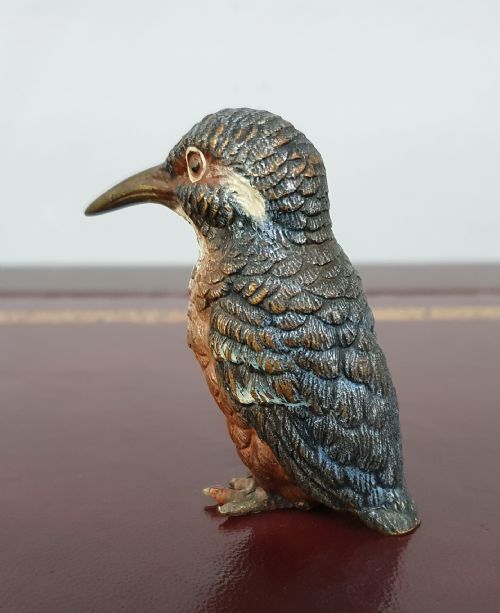 AUSTRIAN COLD PAINTED BRONZE KINGFISHER C1910 - ADDITIONAL PHOTO 4