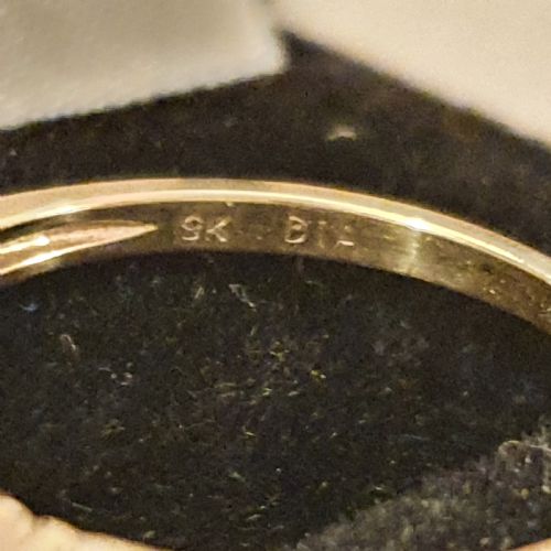 VINTAGE EMERALD DIAMOND 9CT GOLD HALF ETERNITY RING SIZE M - ADDITIONAL PHOTO 6