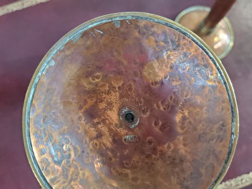 PAIR ARTS CRAFTS COPPER CANDLESTICKS C1910 - ADDITIONAL PHOTO 6