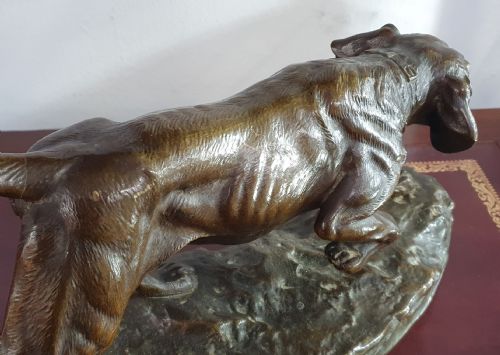 CLOVIS EDMOND MASSON FRENCH BRONZE HUNTING DOG C1880 - ADDITIONAL PHOTO 1