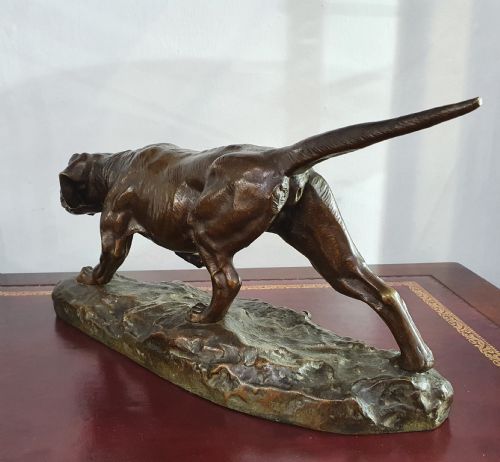 CLOVIS EDMOND MASSON FRENCH BRONZE HUNTING DOG C1880 - ADDITIONAL PHOTO 4