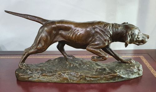 CLOVIS EDMOND MASSON FRENCH BRONZE HUNTING DOG C1880 - ADDITIONAL PHOTO 3