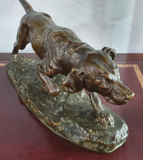 CLOVIS EDMOND MASSON FRENCH BRONZE HUNTING DOG C1880 - ADDITIONAL PHOTO 7