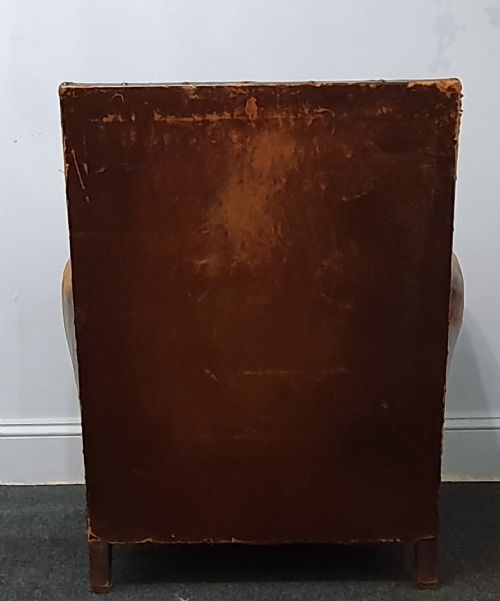 FRENCH ART DECO LEATHERBOUND CLUB CHAIR C1930 - ADDITIONAL PHOTO 3