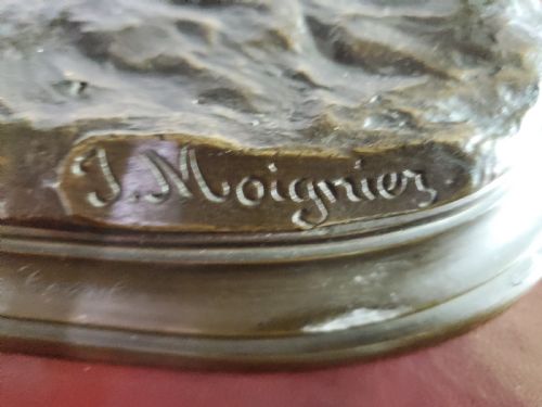 JULES MOIGNIEZ FRENCH BRONZE POINTER HUNTING DOG 19TH CENTURY - ADDITIONAL PHOTO 3