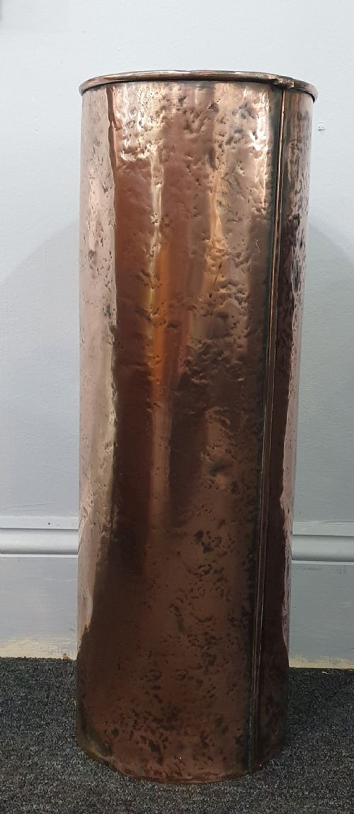 LARGE 60CM FRENCH ART NOUVEAU HAMMERED COPPER UMBRELLA STAND C1910 - ADDITIONAL PHOTO 4
