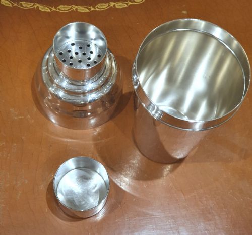 ART DECO CONTINENTAL BULLET 3 PIECE COCKTAIL SHAKER C1930 - ADDITIONAL PHOTO 2