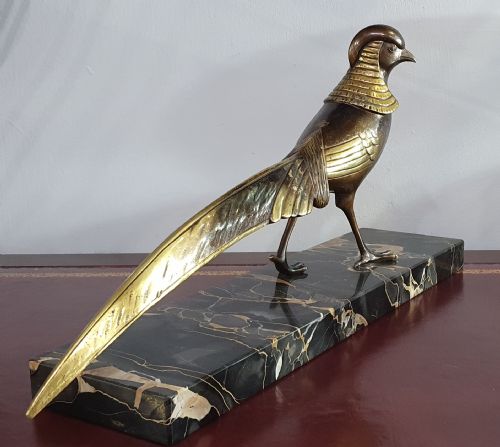 LORINO FRENCH ART DECO BRONZE PHEASANT C1930 - ADDITIONAL PHOTO 2