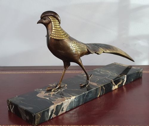 LORINO FRENCH ART DECO BRONZE PHEASANT C1930 - ADDITIONAL PHOTO 3