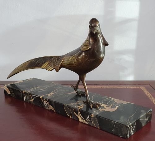 LORINO FRENCH ART DECO BRONZE PHEASANT C1930 - ADDITIONAL PHOTO 4