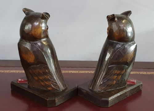 PAIR OF ART DECO PERIOD OWL BOOKENDS C1930 - ADDITIONAL PHOTO 2