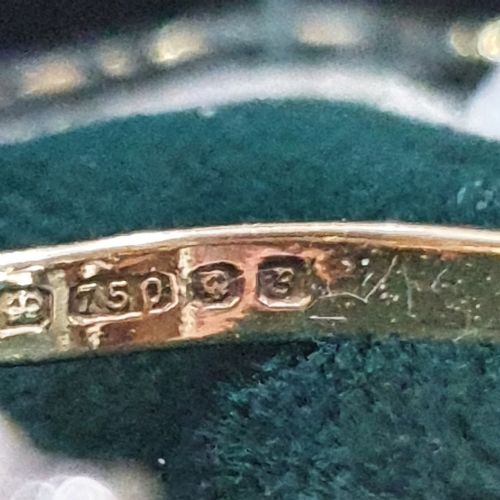 1933 ART DECO 18CT GOLD EMERALD DIAMOND HALO SNOWFLAKE RING SIZE L - ADDITIONAL PHOTO 6