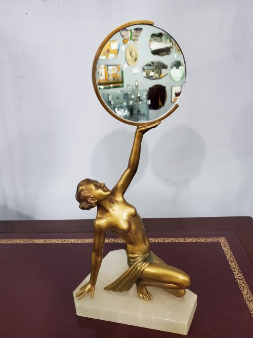 lorenzl art deco female dancer c1920 - CATEGORY: ANTIQUE MIRRORS - DATED 1920
