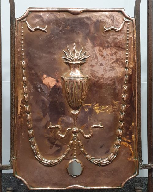 ARTS CRAFTS HAND FORGED IRON AND COPPER FIRESCREEN C1910 - ADDITIONAL PHOTO 1