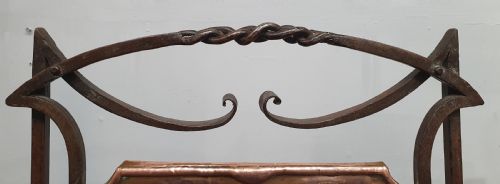 ARTS CRAFTS HAND FORGED IRON AND COPPER FIRESCREEN C1910 - ADDITIONAL PHOTO 2
