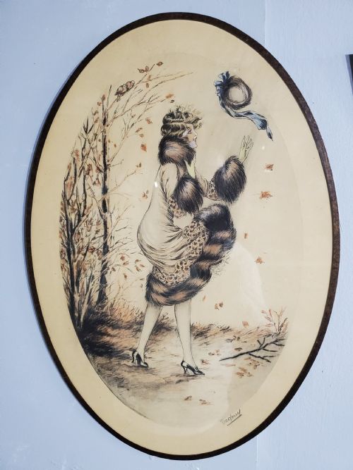 degouy belgian art deco engraving autumn c1900 - CATEGORY: ANTIQUE ART - DATED 1900