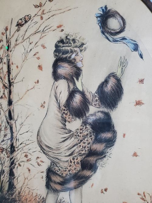 DEGOUY BELGIAN ART DECO ENGRAVING AUTUMN C1900 - ADDITIONAL PHOTO 1