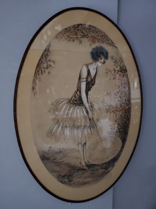 degouy belgian art deco engraving spring c1900 - CATEGORY: ANTIQUE ART - DATED 1900