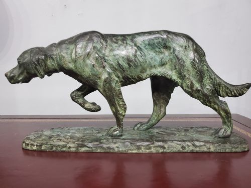 LOUIS RICH RICHE ANIMALIER 44CM BRONZE HUNTING HOUND C1900 - ADDITIONAL PHOTO 2